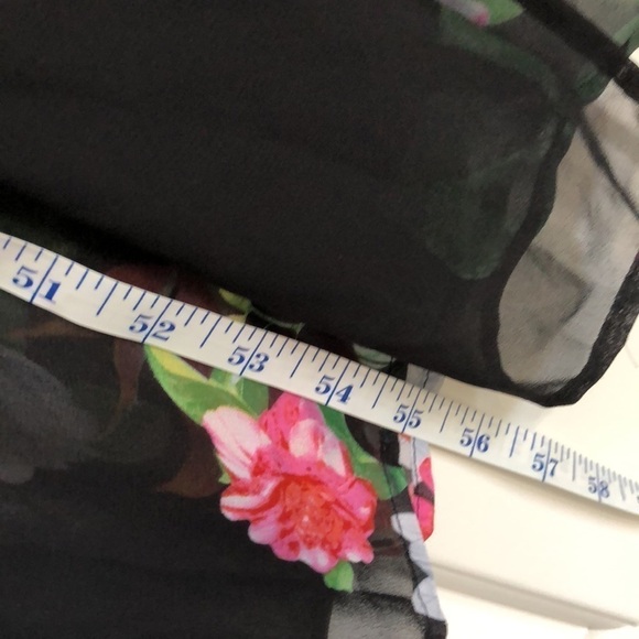 Vince Camuto Havana Bright Floral Black Overlay Sleeveless Maxi Dress Size L - Picture 9 of 10